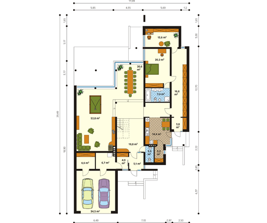 Projekt domu Freya - rzut parteru