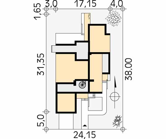 Projekt domu Freya - usytuowanie na działce