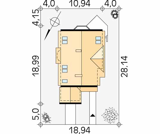 Projekt domu Frezja - usytuowanie na działce