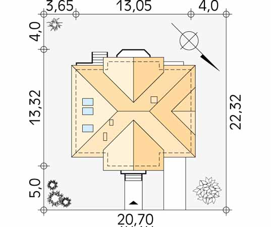 Projekt domu Gama 2 - usytuowanie na działce