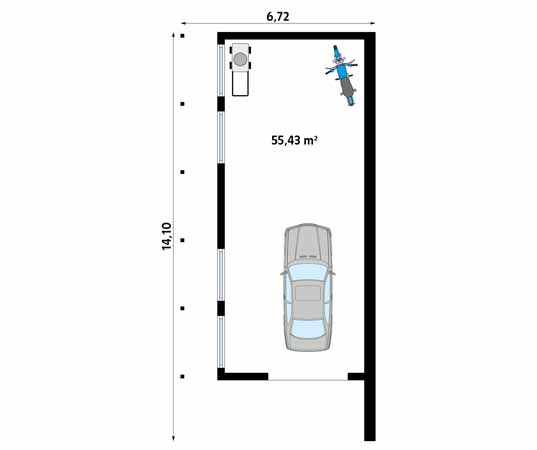 Projekt garażu Garaż G13 - rzut parteru