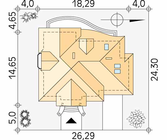 Projekt domu Gejzer - usytuowanie na działce