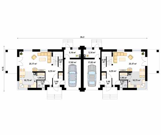 Projekt domu Gemini - rzut parteru
