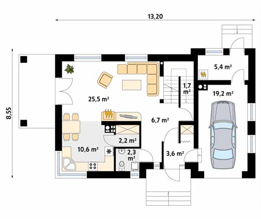 Projekt domu Gemini 2 - rzut parteru