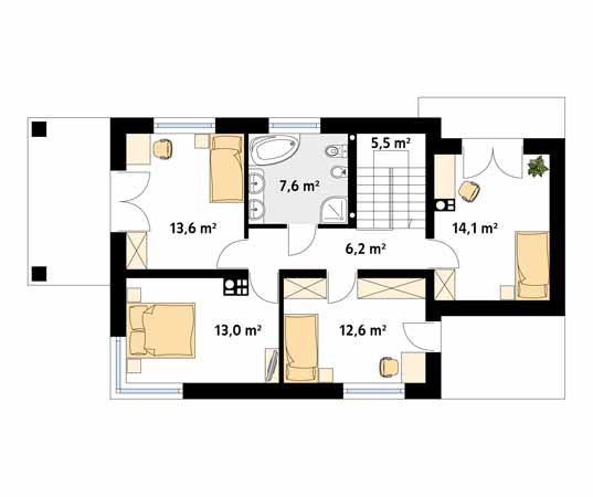 Projekt domu Gemini 2 - rzut piętra