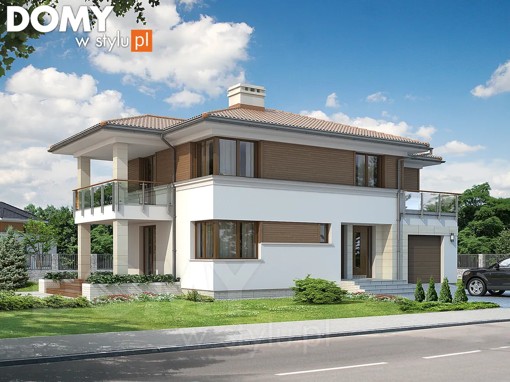 Nowoczesny projekt domu piętrowego Gemini 2 - wizualizacja frontowa