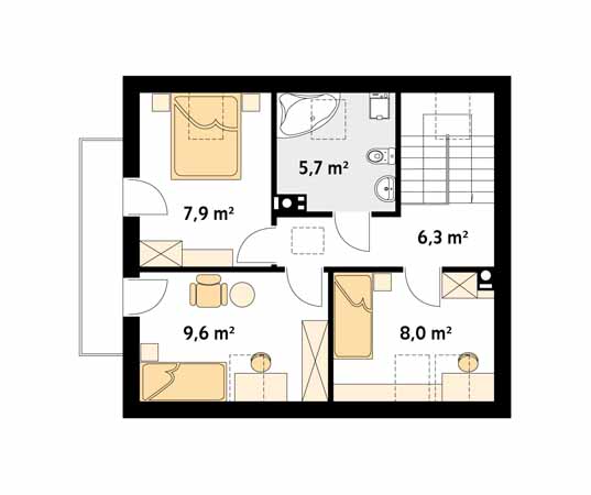 Projekt domu Gośka - rzut poddasza