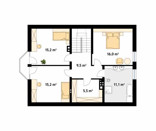 Projekt domu Goździk - rzut poddasza