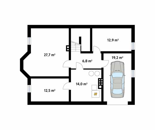 Projekt domu Goździk 2 - rzut piwnicy