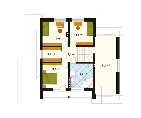 Projekt domu Grab 2 - rzut poddasza