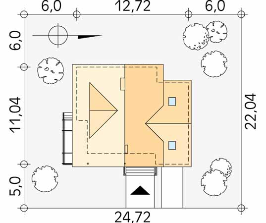 Projekt domu Grab dr-C - usytuowanie na działce