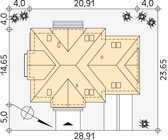 Projekt domu Gracja - usytuowanie na działce
