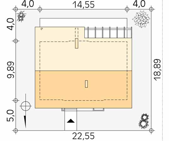 Projekt domu Grafit - usytuowanie na działce