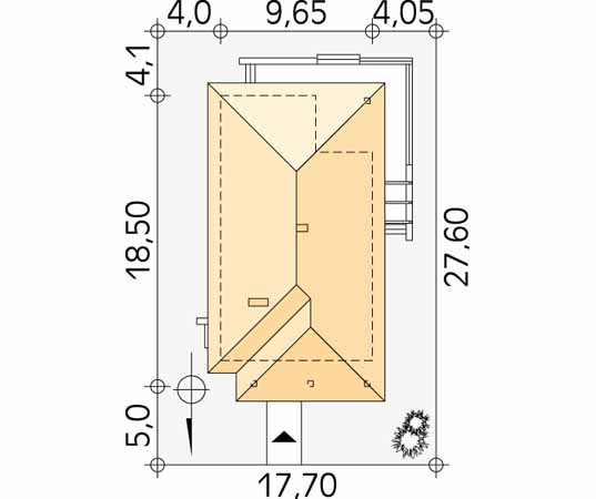 Projekt domu Granat - usytuowanie na działce