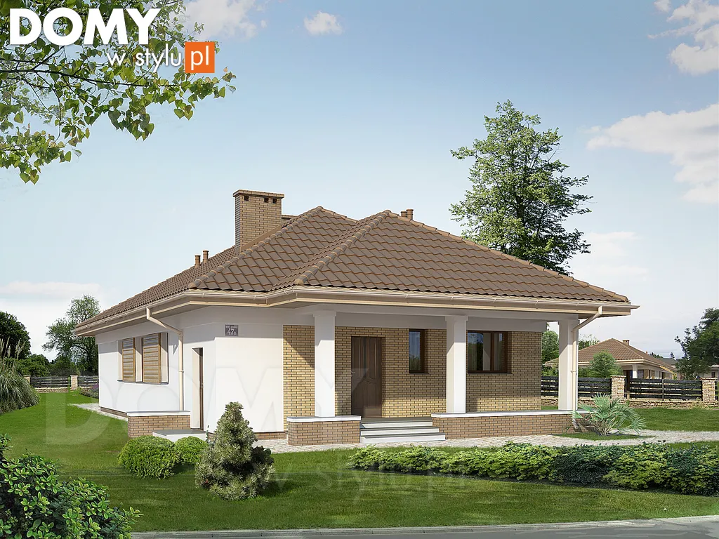 Projekt domu parterowego Granat - wizualizacja frontowa