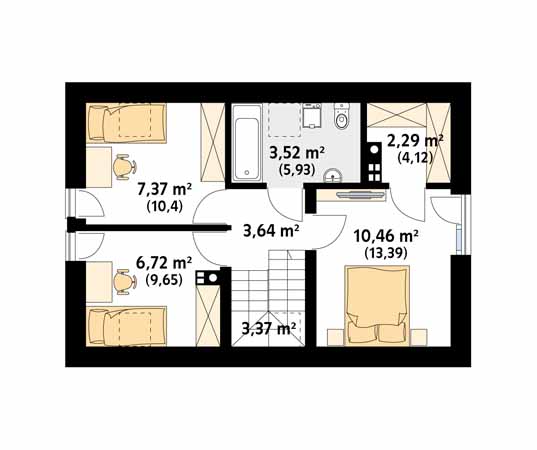 Projekt domu Groszek - rzut poddasza