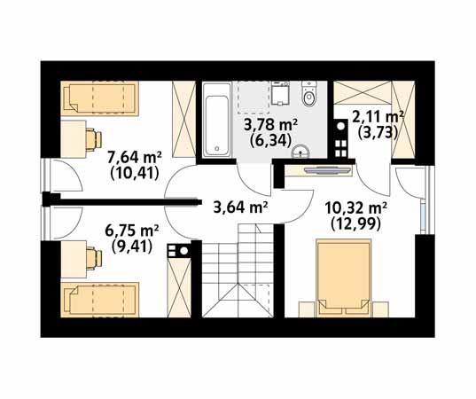 Projekt domu Groszek 2 - rzut poddasza