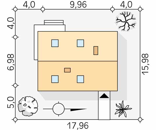 Projekt domu Groszek 2 - usytuowanie na działce