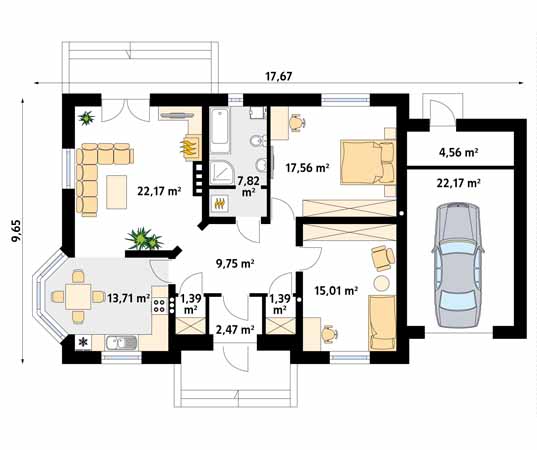 Projekt domu Grot 2 - rzut parteru
