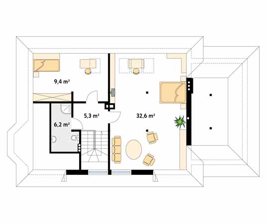 Projekt domu Grot 4 - rzut poddasza