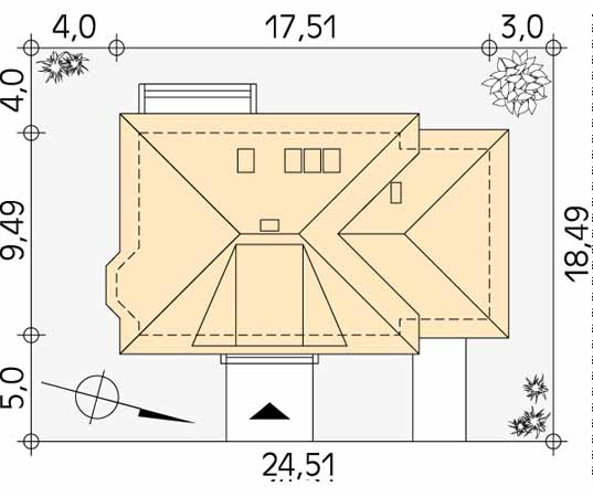 Projekt domu Grot 4 - usytuowanie na działce