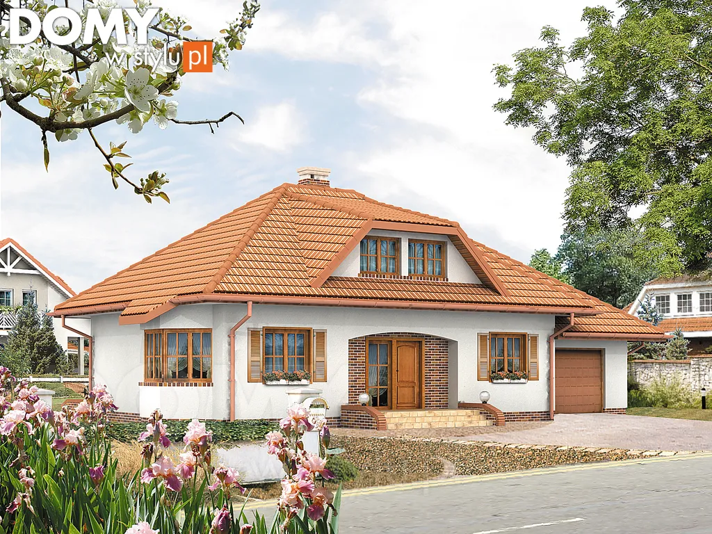 Projekt domu z poddaszem Grot 4 - wizualizacja frontowa