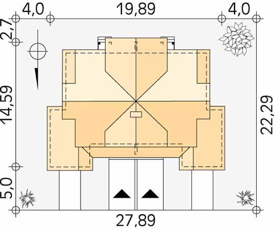 Projekt domu Gryf 2 - usytuowanie na działce