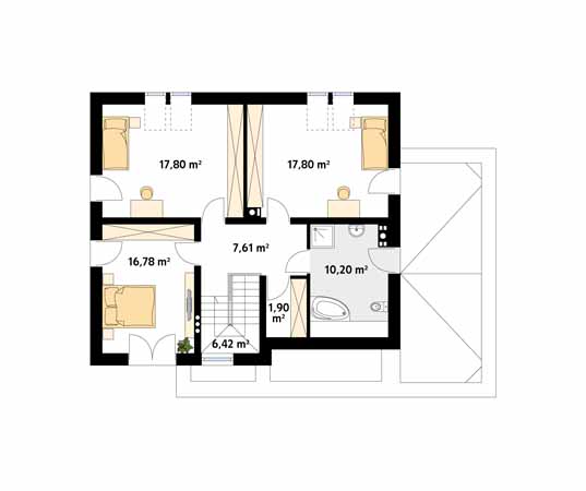 Projekt domu Gryfon - rzut poddasza