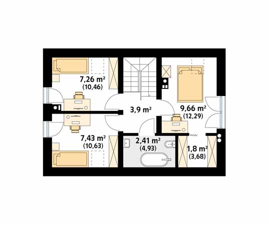 Projekt domu Gucio - rzut poddasza