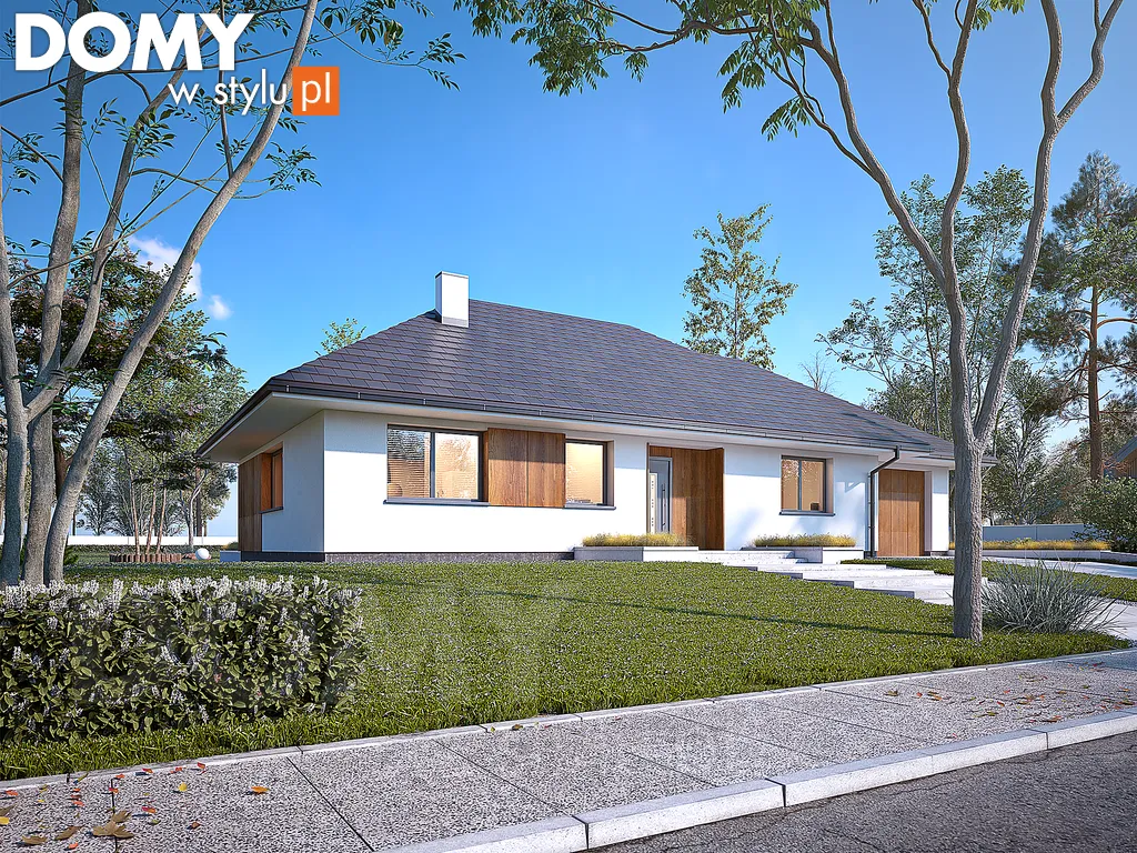 Nowoczesny projekt domu parterowego Gwiazdka 4 - wizualizacja frontowa