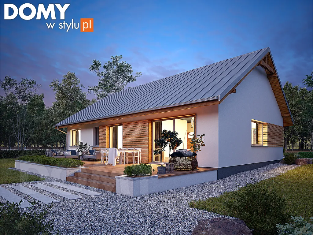 Nowoczesny projekt domu parterowego Gwiazdka 5 - wizualizacja frontowa