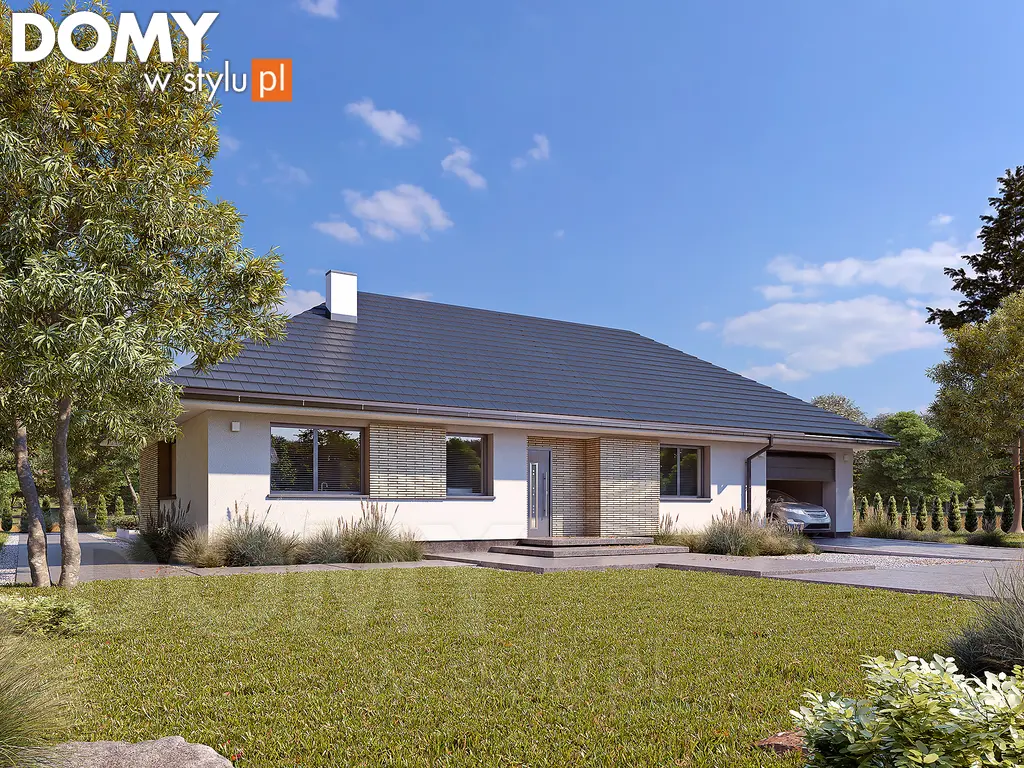 Nowoczesny projekt domu parterowego Gwiazdka 6 - wizualizacja frontowa