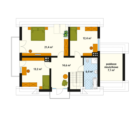 Projekt domu Hiacynt 2 - rzut poddasza
