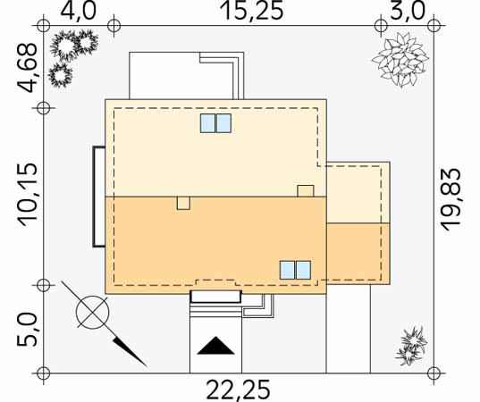 Projekt domu Hiacynt 2 - usytuowanie na działce