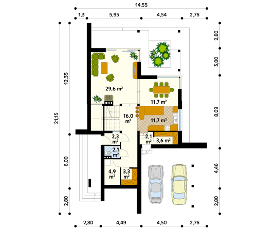 Projekt domu Horus - rzut parteru