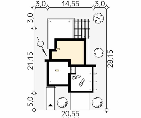 Projekt domu Horus - usytuowanie na działce