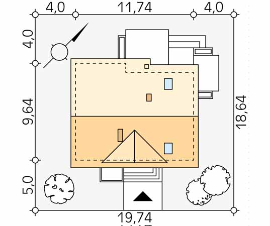Projekt domu Ibis - usytuowanie na działce