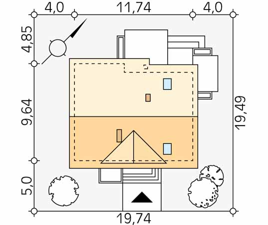 Projekt domu Ibis 2 - usytuowanie na działce