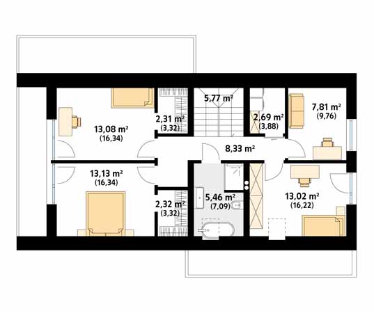 Projekt domu Iko - rzut poddasza