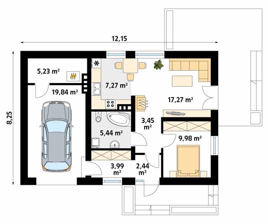 Projekt domu Imbir 3 - rzut parteru