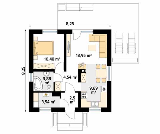 Projekt domu Imbir 5 - rzut parteru