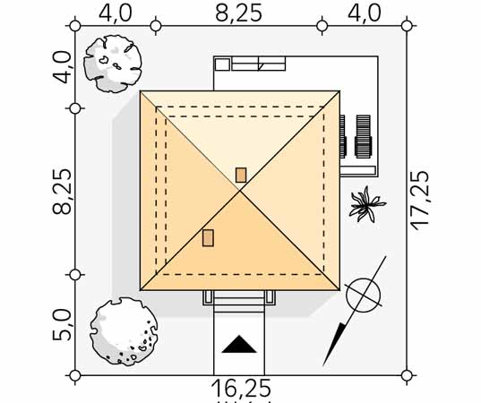Projekt domu Imbir 5 - usytuowanie na działce