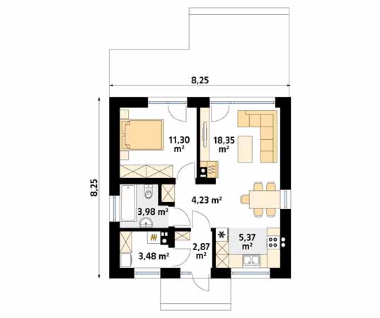 Projekt domu Imbir 6 - rzut parteru