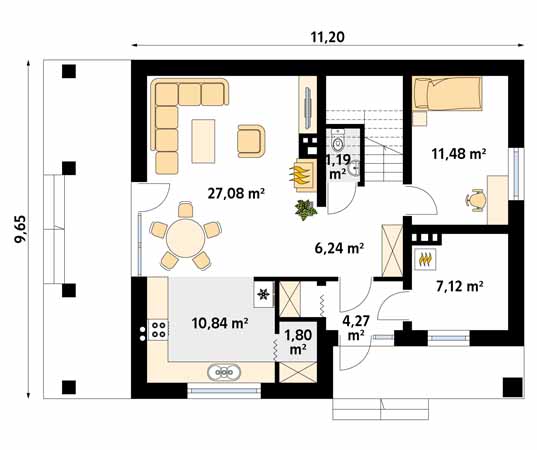 Projekt domu Indygo 2 - rzut parteru