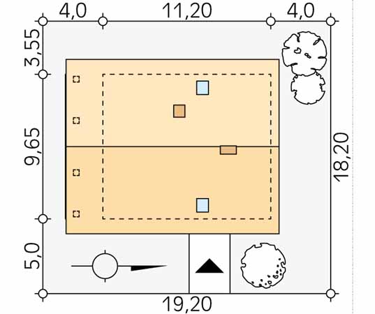 Projekt domu Indygo 2 - usytuowanie na działce