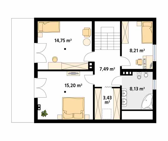 Projekt domu Indygo 2 dr-S - rzut poddasza