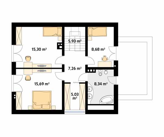 Projekt domu Indygo 3 - rzut poddasza