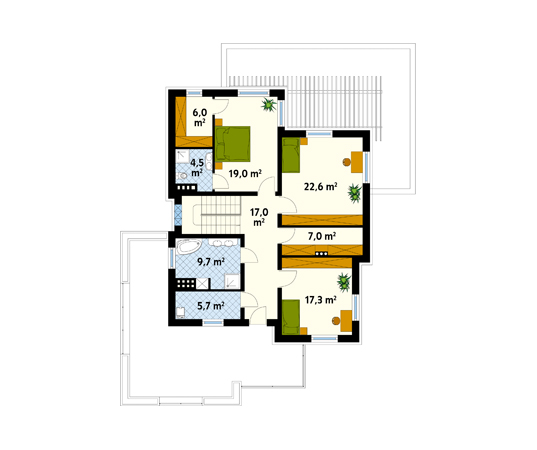 Projekt domu Izyda - rzut poddasza