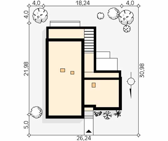 Projekt domu Jadeit 2 - usytuowanie na działce