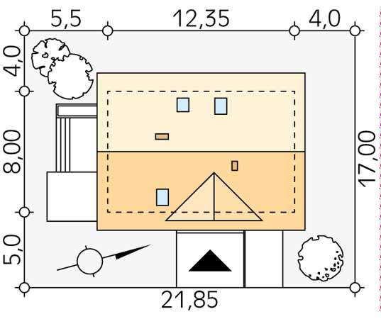 Projekt domu Jagoda 2 - usytuowanie na działce